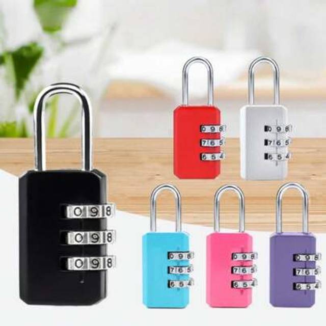 SHEIN 1/3pcs/Color Alloy Small Hanging Digital Lock Password Padlock Anti-Theft Security Stationery Luggage Lock