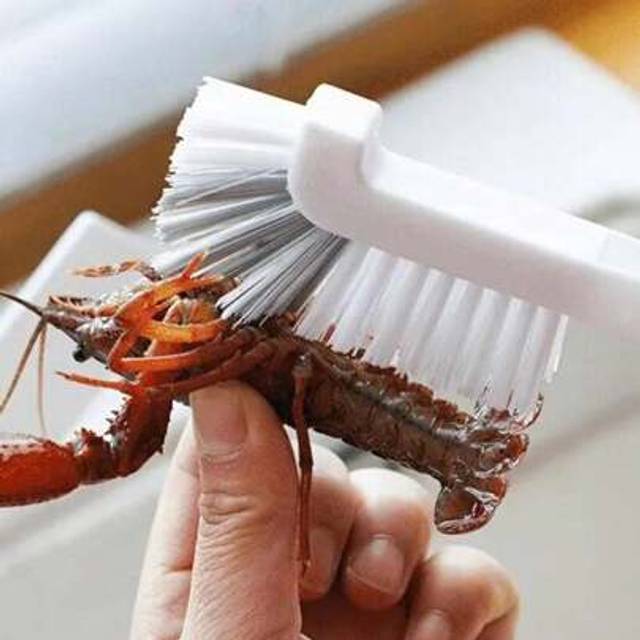 SHEIN Japanese Style Sink Brush Cleaning Cup Brush With Long Handle Elbow Design Tail Hole Wall Hanging Crevice Cleaning Accessories,Garden Tools