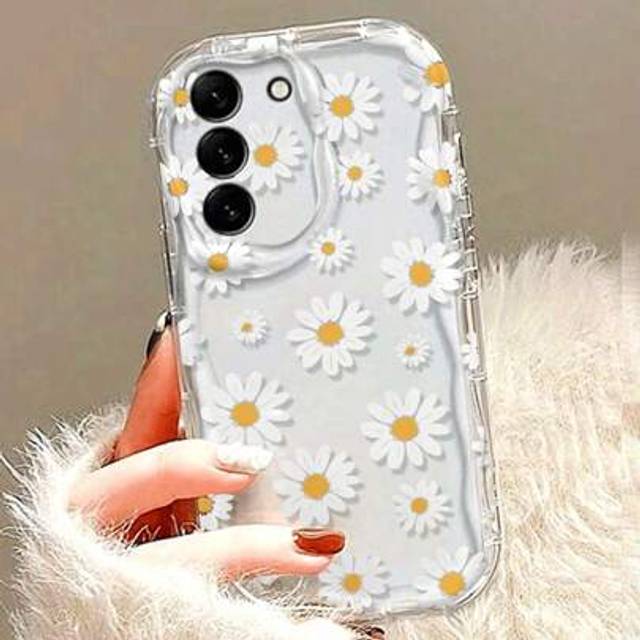 SHEIN Cream Wavy Gloss Painting Anti-Drop Phone Case Compatible With IPhone 16/11/16pro/16plus/16promax/16e/15Promax/13/14/12/XS/XR/7G/8P, Galaxy S25/S25PLU