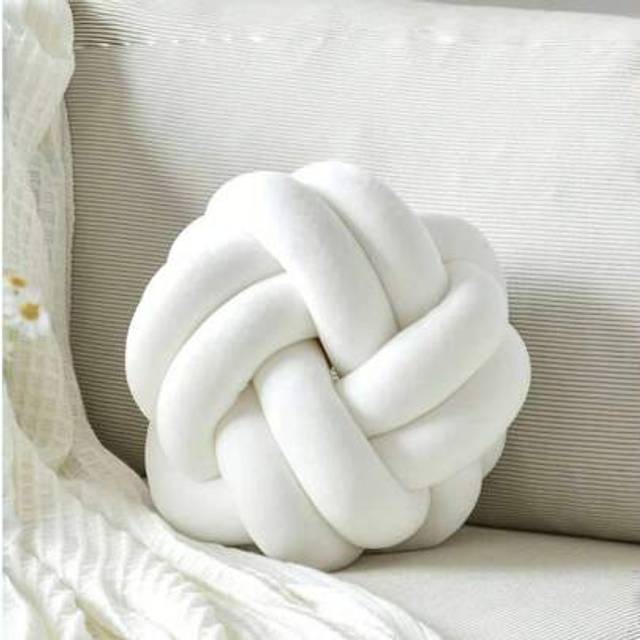 SHEIN 1pc Spherical Pillow, Asymmetrical Round Knitted Throw Pillow, Soft Spring Home Decor Cushion Suitable For Bedroom, Sofa And Bed, Ideal Gift For Famil