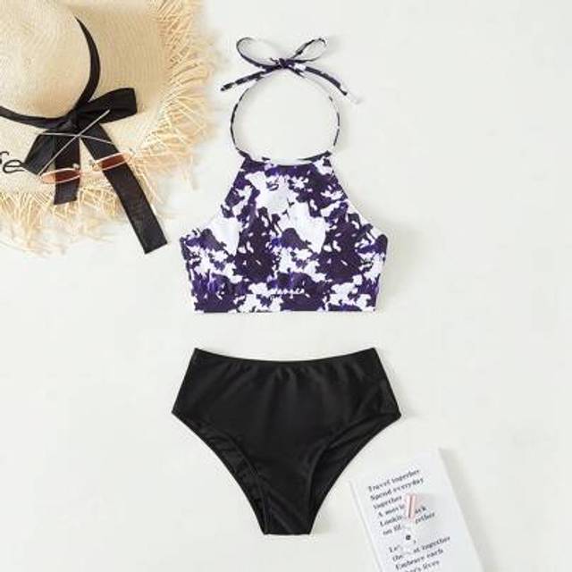SHEIN Spring Break Women Tie-Dye Printed Bikini Set, Beach Swimsuits