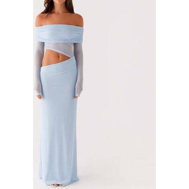 SHEIN Women&#39;s Fashion Fantasy Off Shoulder Long Sleeve Mesh Patchwork Form-Fitting Sexy Romantic Elegant Party Photoshoot Ball Gown Dress, Formal, For Eveni