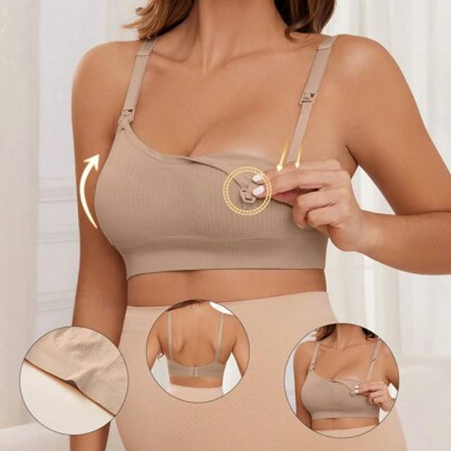 SHEIN Pregnant Women Solid Color Comfortable Seamless Nursing Underwear