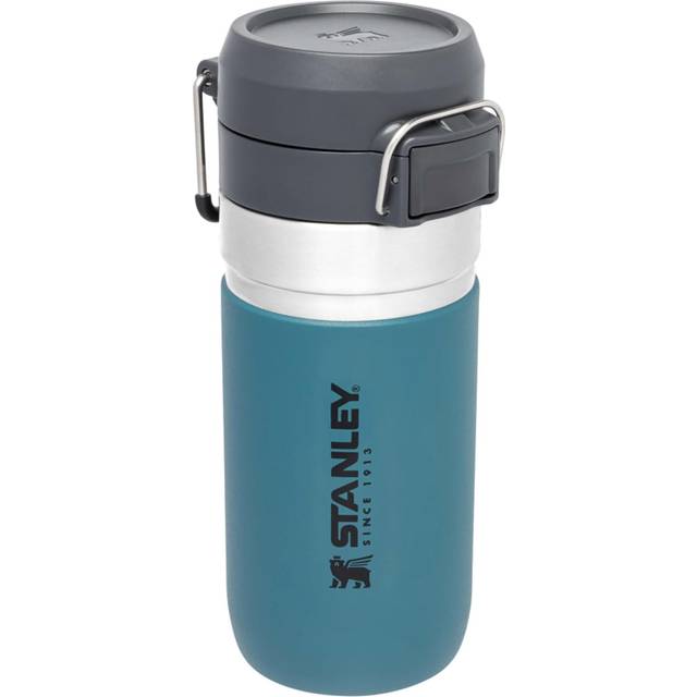 Stanley Quick Flip Vattenflaska .47L Lagoon - Läckagesäker - Vattenflaska i rostfritt stål - Låslock med tryckknapp - BPA-FRI - Passar mugghållare - Tål maskindisk