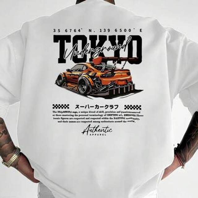 SHEIN Men&#39;s Fashionable Printed Loose Fit Short Sleeve T-Shirt | Exquisite Design | Essential For Summer | Effortless Styling, Showcase Your Unique Style