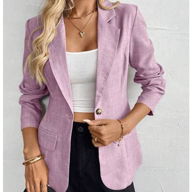 SHEIN Multicolor Woven Long Sleeve Casual Blazer, Minimalist And Fashionable For Summer