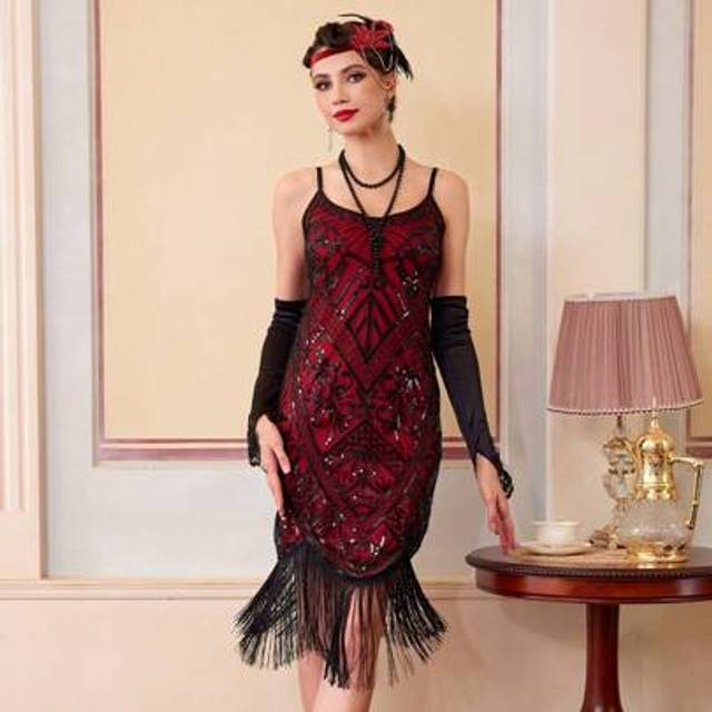 SHEIN Women&#39;s Elegant 1920s Retro Dress, Fashionable For Summer, Party Dress, For Cocktail