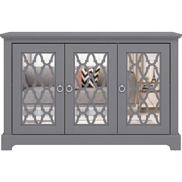 GFW Honiton 3 Door Grey Sideboard - 39 x 116 x 74cm