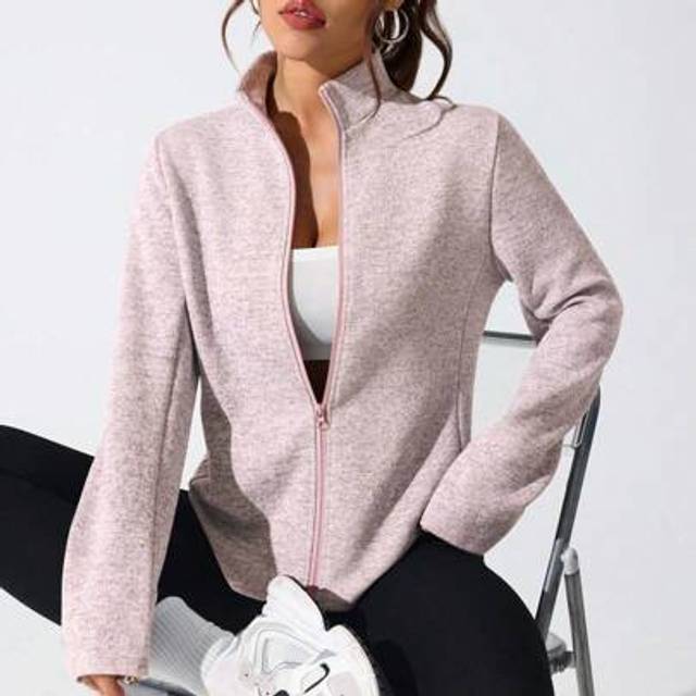 SHEIN Women&#39;s Front Zip Long Sleeve Casual Comfortable Sports Jacket