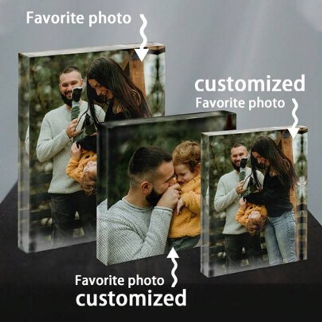 SHEIN 1pc Custom Acrylic Photo Frame, Love Story, Family Photo, Custom Photo Frame, Valentine&#39;s Day Gift, Pet, Couple Photo Souvenir Custom, Bedroom Living