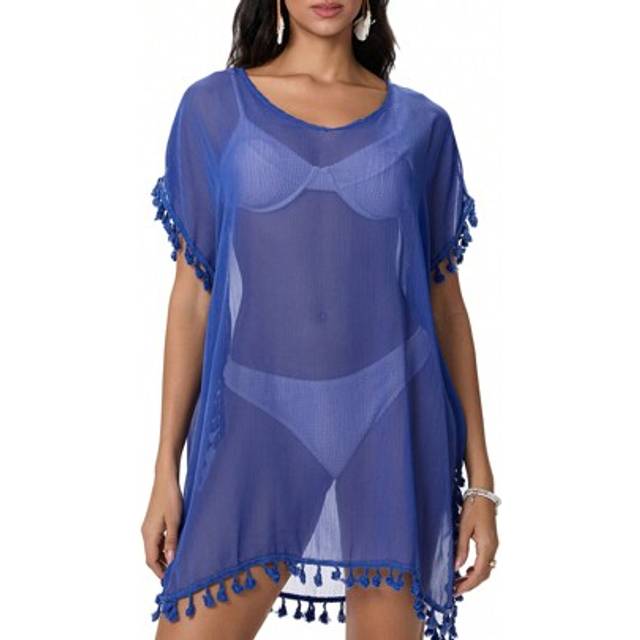 SHEIN Women Beachwear Swimwear Bikini, Beach Wear Cover Up Tassel, Ladies Summer Dress