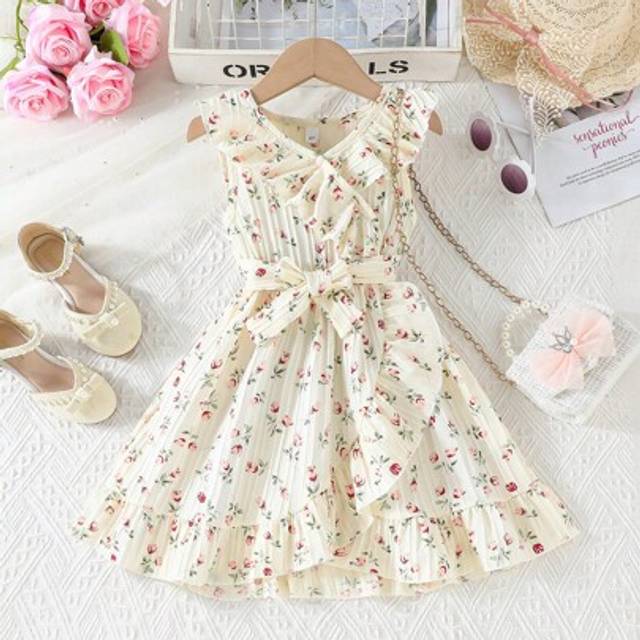 SHEIN Summer Young Girls Elegant Lady-Like Floral Print Dress