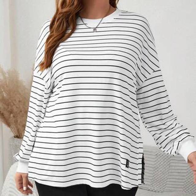 Luneh Plus Size Casual Round Neck Long Sleeve Leopard Print Loose Comfortable T-Shirt For Autumn & Winter
