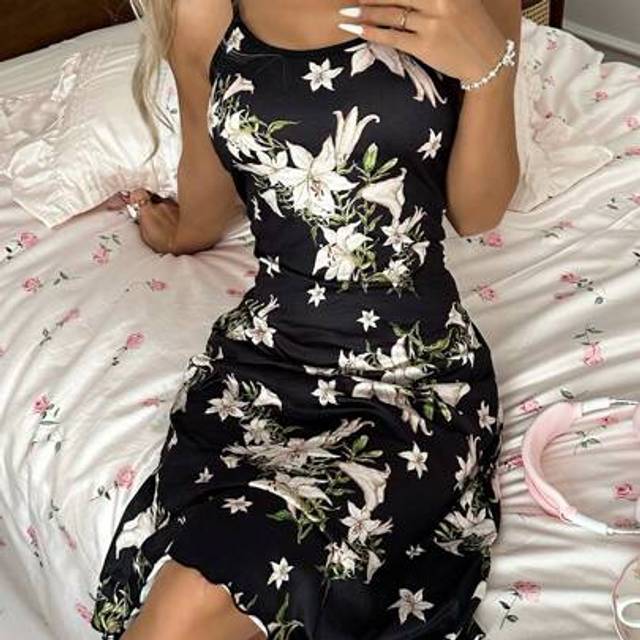 SHEIN Floral Print Women Slip Dress, Fashionable For Summer PerfectSummer