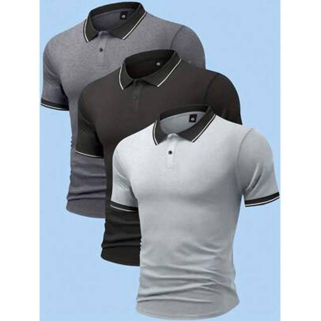 SHEIN Men&#39;s 3 Packs Polo Shirts â Casual Outdoor Activewear For Sports, Golf & Everyday Wear, Comfortable Fit