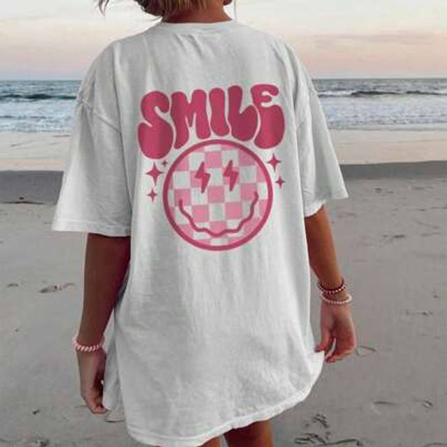 SHEIN A Casual Printed Round Neck Pullover Short Sleeved T-Shirt For Girls And Boys, Designed For Summer Students And Young Children&#39;s Clothing - Cute Plaid