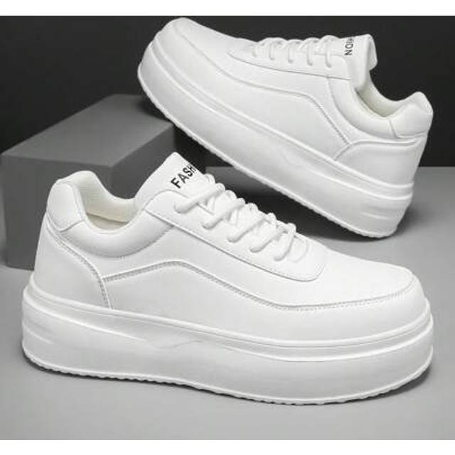 SHEIN Men&#39;s Street Casual Comfortable Shock Absorbing Sneakers, Retro Solid Color Minimalist All-Season Daily Wear Low-Top Flat Platform Shoes