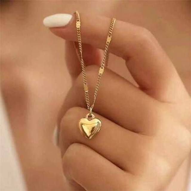 SHEIN 1pc Minimalist Luxurious Adjustable Chain Heart-Shaped Pendant Necklace, Suitable For Cute Girls