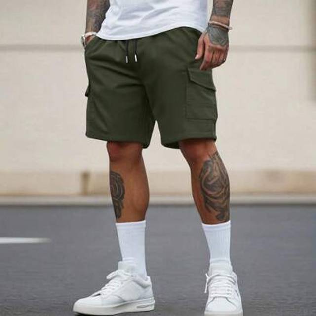 SHEIN 1pc Men&#39;s Solid Color Casual Loose Fit Shorts, For Outdoor Exercise, Jogging, Street Wear, Fitness, Running, Everyday Commute, Fashion, Versatile, Spo