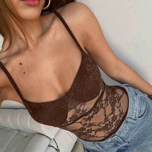 Aloruh Sexy Lace Sheer One-Piece Bodysuit For Summer