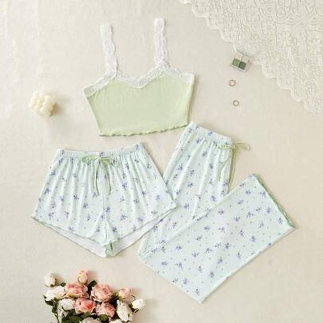 SHEIN Women Spaghetti Strap Sleepwear Pajama Set, Casual & Fashionable Design For Summer Holidayseason