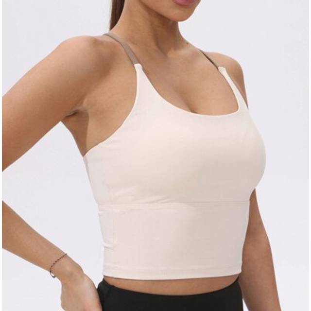 SHEIN Women Fixed Pad Sports Camisole Contrast Color Elastic Yoga Cami Top