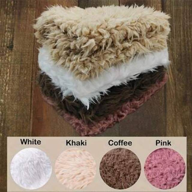 SHEIN Newborn Photography Props Blanket Soft Fuax Fur Photoshoot Background Mat Backdrop Baby Photo Long Fur Mat Baby Needs Shower Gift