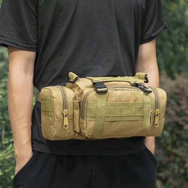 SHEIN Men&#39;s Outdoor Fishing Water-Resistant Running Waist Bag, Camera Photography Pack, Multi-Function 3P Magic Waist Pack
