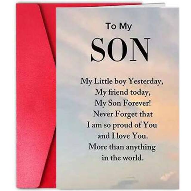 SHEIN 1PC Heartfelt Son&#39;s Birthday Card, 4.92 Inches X 6.93 Inches, A Sentimental Mother&#39;s Love Message, A Paper Card With An Envelope, A Birthday Wish For
