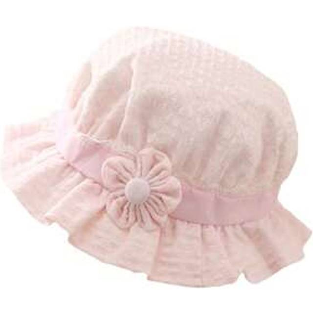 SHEIN Infant Girls Fisherman Hat Cute Flower Wide Brim Sun Protection Bucket Cap Summer Sunscreen Princess Basin Hats
