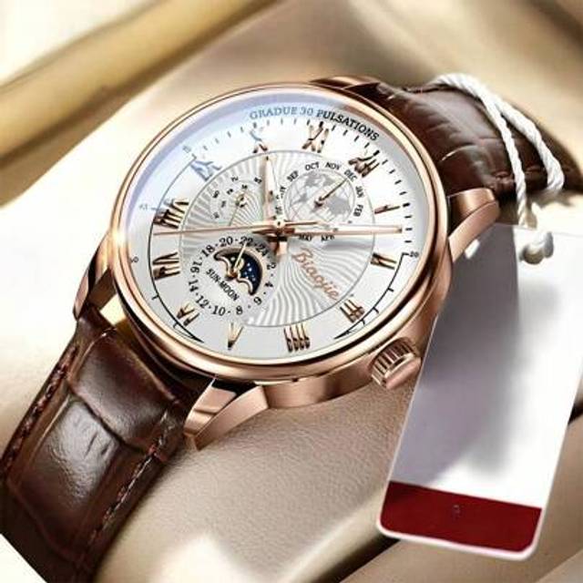 SHEIN 1pc Men&#39;s PU Leather Band Classic 3-Eye Large Dial High-End Business Quartz Watch, Suitable For Daily And Business Wear, Men&#39;s Watch, Men&#39;s Quartz Wat