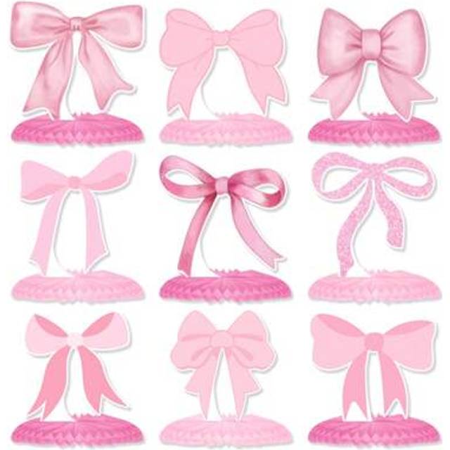 SHEIN 1set, Pink Bow Party Hanging Swirls/Banner Decorations, Bow Theme Birthday Party Decortions, Birthday Party Bow Party Decorations For Bow Birthday Sho