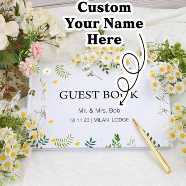 SHEIN Customized Elegant Wedding Guest Book, Wedding Guest Registration Book With Name Design, Suitable For Wedding Decoration And Party Gifts, Wedding Gues