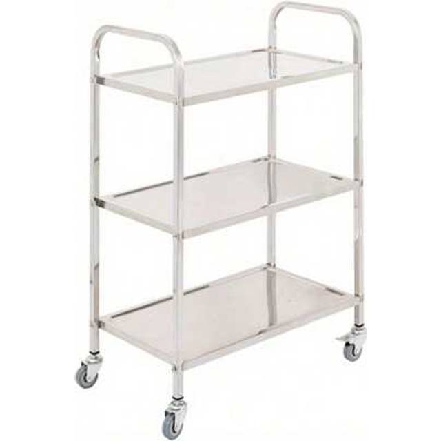 SHEIN Serving Trolleys 3 Tiers Drinks Trolley Large Stainless Steel Utility Cart Kitchen Trolley On Wheels For Kitchen Hotels 625 * 315 * 800MM Outdoor Deco