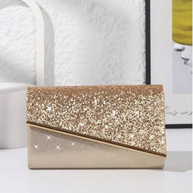 SHEIN 1pc Sparkling Sequin Women&#39;s Evening Clutch Bag With Metal Decor, Suitable For Weddings, Galas, Nightclubs, Parties, Birthday & Valentine&#39;s Day Gifts,