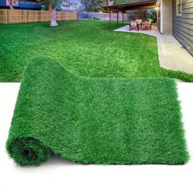 SHEIN 1pc Artificial Grass Carpet, Realistic Lawn Turf Mat For Outdoor Patio, Indoor Decor, Balcony, Green Plant, Fake Grass, Beach Essentials, Swimming Act