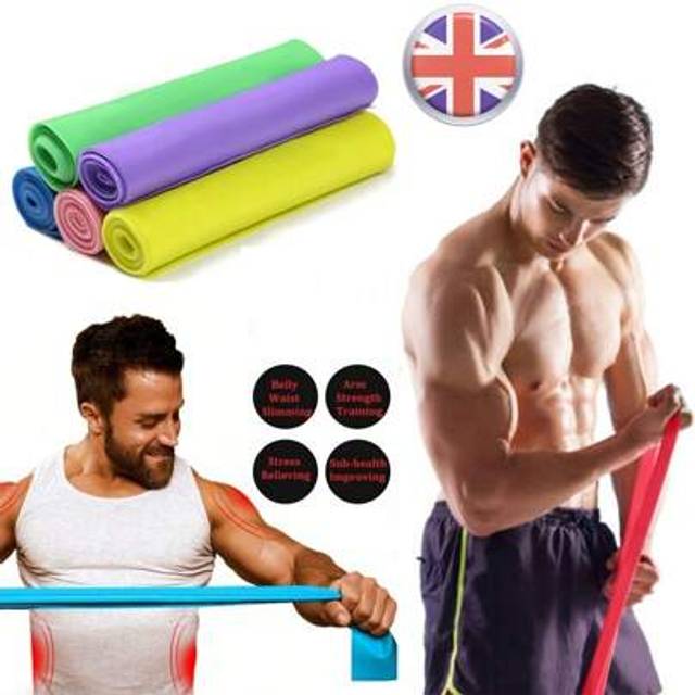SHEIN 3X Stretch Latex Yoga Resistance Loop Band 1.5M Exercise GYM Home Fitness Workout Pulling Belt Elastic
