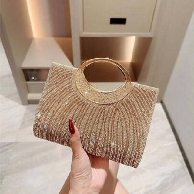 SHEIN 1pc Luxury Rhinestone Sparkling Evening Clutch Bag For Formal Party, Prom, Wedding, Party Bag Perfect For Party Wedding Prom Dinner/Banquet Matching W