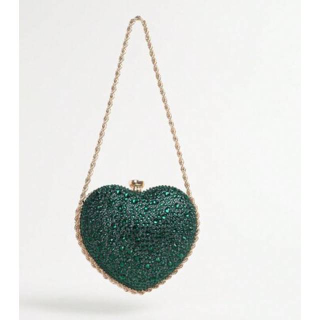 SHEIN Women Rhinestone Heart/Heart Shaped Shiny Evening Clutch Bag, Suitable For Party, Ball, Wedding, Metal Chain Shoulder/Crossbody Bags