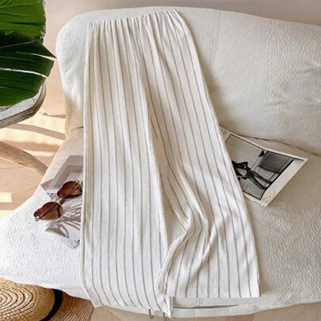 Flirla Women&#39;s Casual Striped Loose Fitting Slim Office Pants, Versatile For Daily Wear, Collegiate