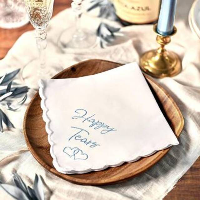 SHEIN 1/4pcs Wedding Handkerchief Embroidered Handkerchief With Scallop Lace Edges Fun Something Blue For Bride On Wedding Day Handkerchief Mother Of The Br