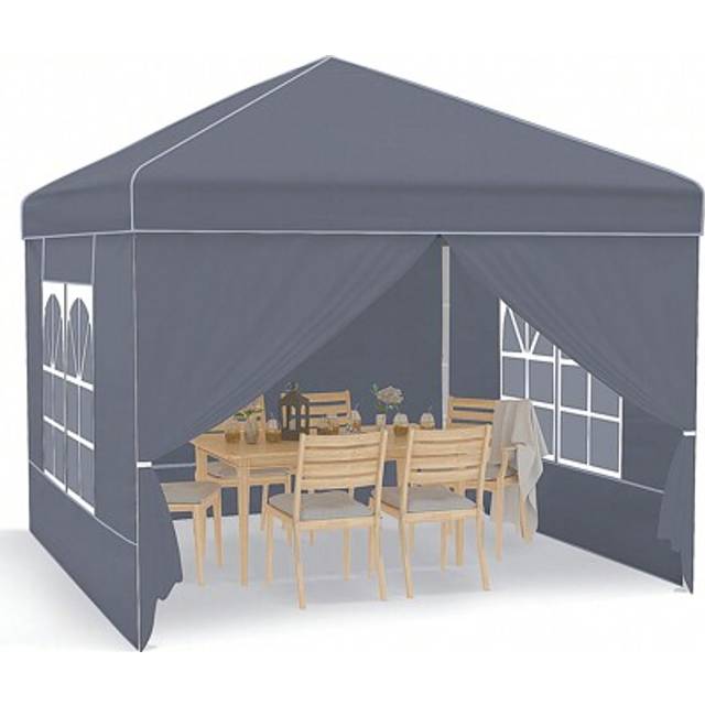 SHEIN Pop Up Gazebo  3x3m/2.5mx2.5mâ Heavy Duty, Fully Waterproof, UV50+ Protection, Folding Camping & Party Tent With Removable Sides And Carry Bag