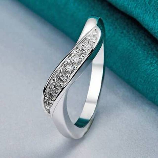 SHEIN 925 Sterling Silver Crystal Diamond Rings For Women Fashion Elegant Wedding Accessories Party Gifts Charms Fine Jewelry