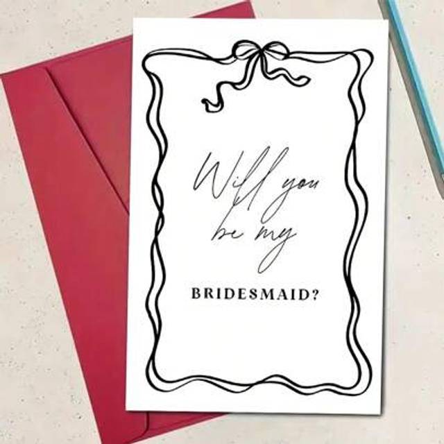 SHEIN Bridesmaid Proposal Greeting Card: Will You Be My Bridesmaid? - Perfect For Wedding, Bridal Shower, And Engagement Events - Card + Envelope