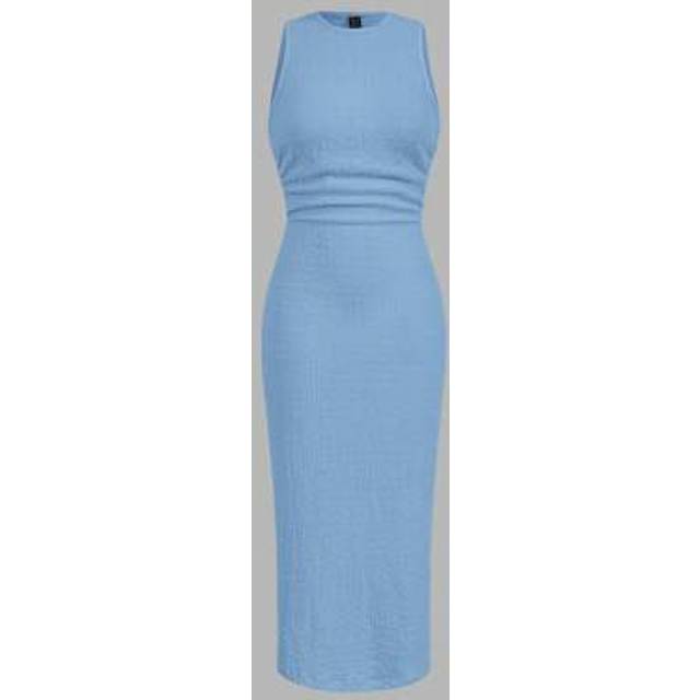 Luneh Women&#39;s Apricot Knitted Textured Long Form-Fitting Dress, Casual Business Casual Woman