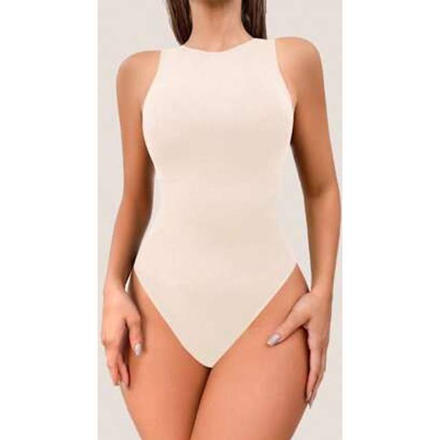 SHEIN 1pc Women Seamless Waist Cincher Bodysuit Thong Shapewear