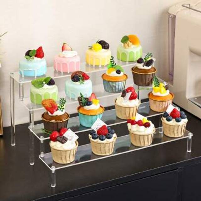 SHEIN Acrylic Multi-Tier Cake Stand Transparent Display Rack For Dessert, Cake Cup, Birthday Party, Wedding, Snack