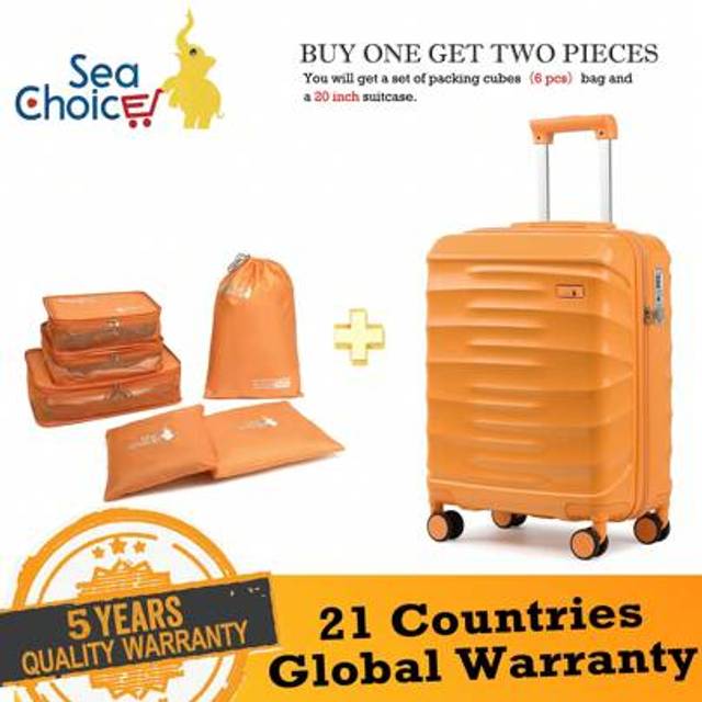 SHEIN Sea Choice Hand Luggage 55x40x21 Suitcase 20 Inch ABS Hard Shell Travel Trolley With Brake Caster TSA Lock YKK Zipper 8 Spinner Wheels With Packing Cu