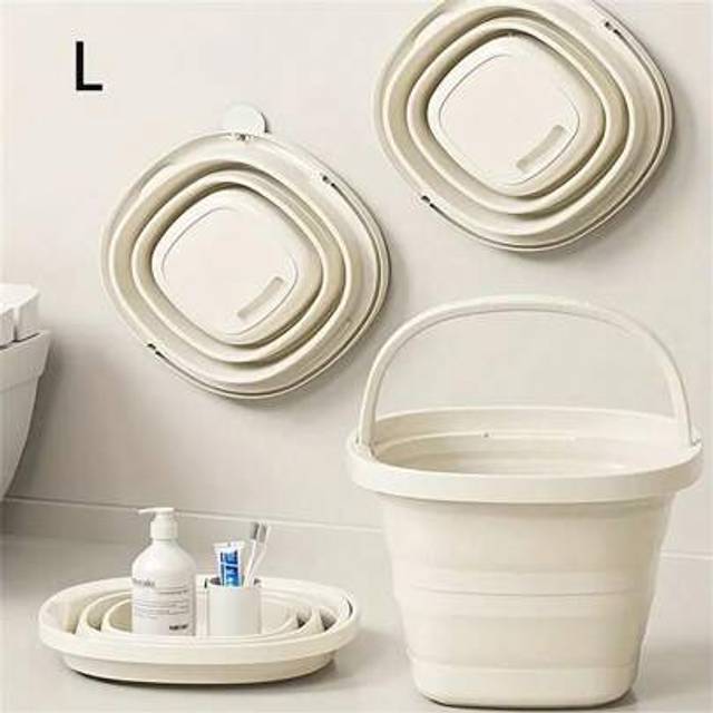 SHEIN 1pc Collapsible Bucket - From Outdoor To Home, Cleaning To Storage, Its &#34;Flexible & Expandable&#34; Strength Makes Each Use Convenient And Surprising! Gra