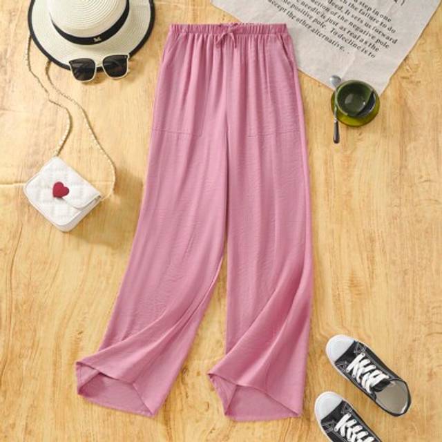 SHEIN Teen Girls Loose Flowy Casual Pants, Spring & Summer